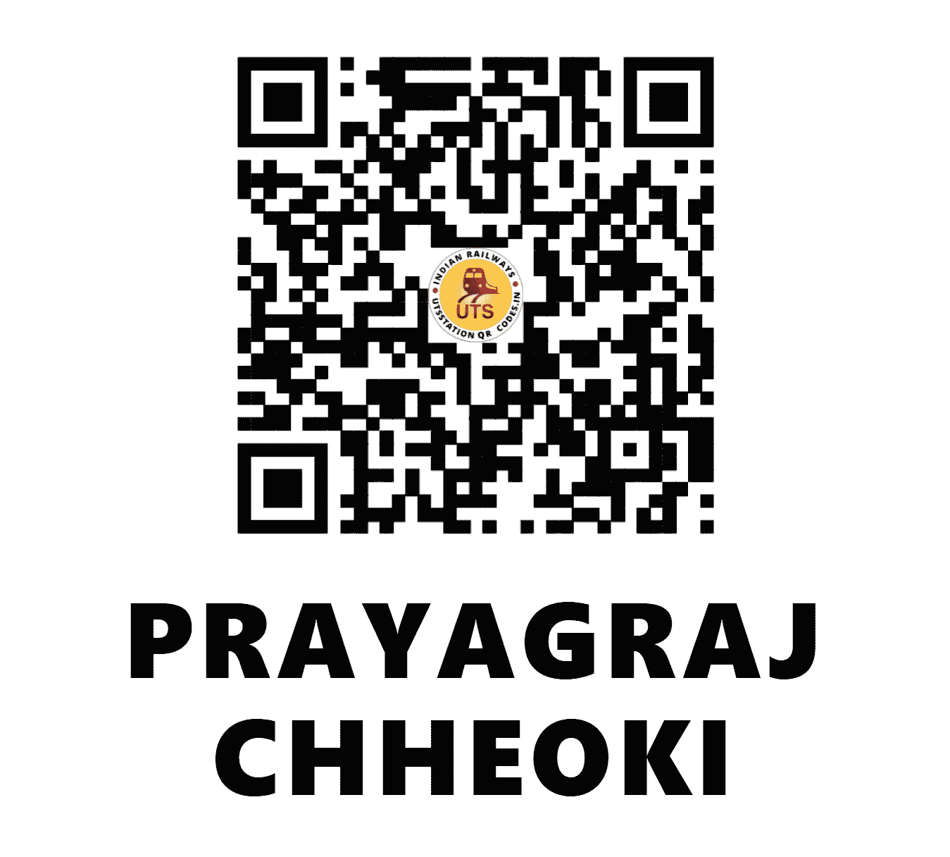 UTS QR Code for PRAYAGRAJ CHHEOKI - PCOI (NC - UTTAR PRADESH)